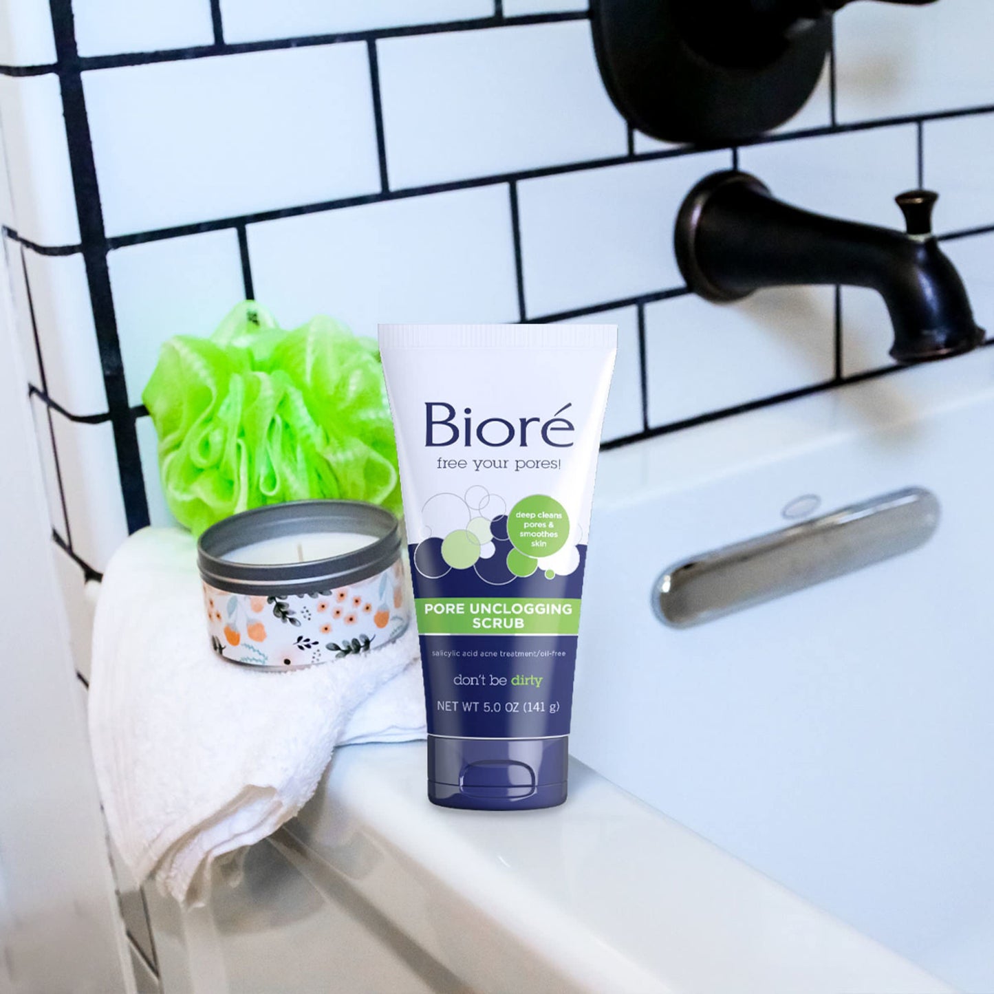 Bioré Pore Unclogging Scrub, Removes Excess Dirt and Oils, Face Scrub, with Salicylic Acid, Oil Free, (HSA/FSA Approved), 5 Ounces Beauty & Personal Care Bioré