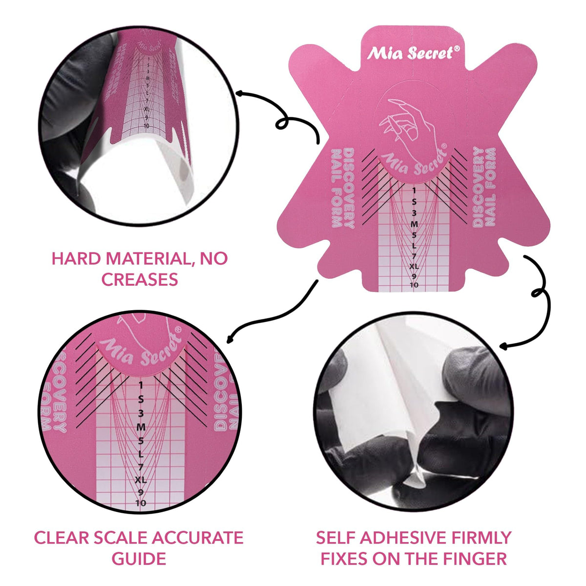 Mia Secret Discovery Nail Form, 500 PCS - Acrylic Nail Forms, Acrylic/UV Gel Nail Extension Forms - Guide Stickers