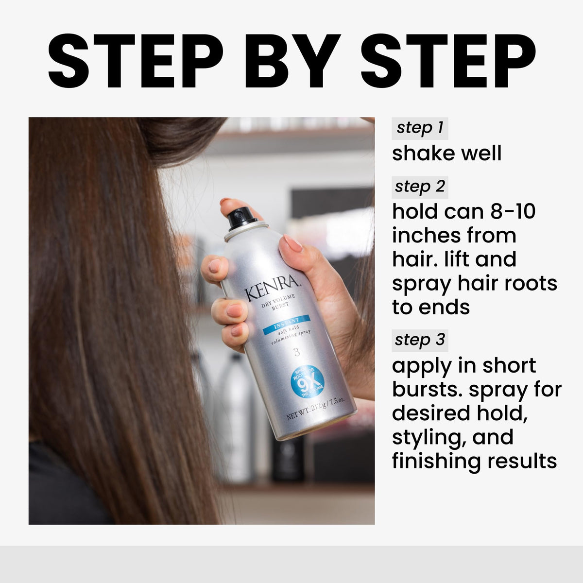Kenra Professional Dry Volume Burst 3 | Instant Volume Hairspray | Soft Hold Volumizing Spray | Dry Application | All Hair Types | 7.5 oz Beauty & Personal Care Kenra