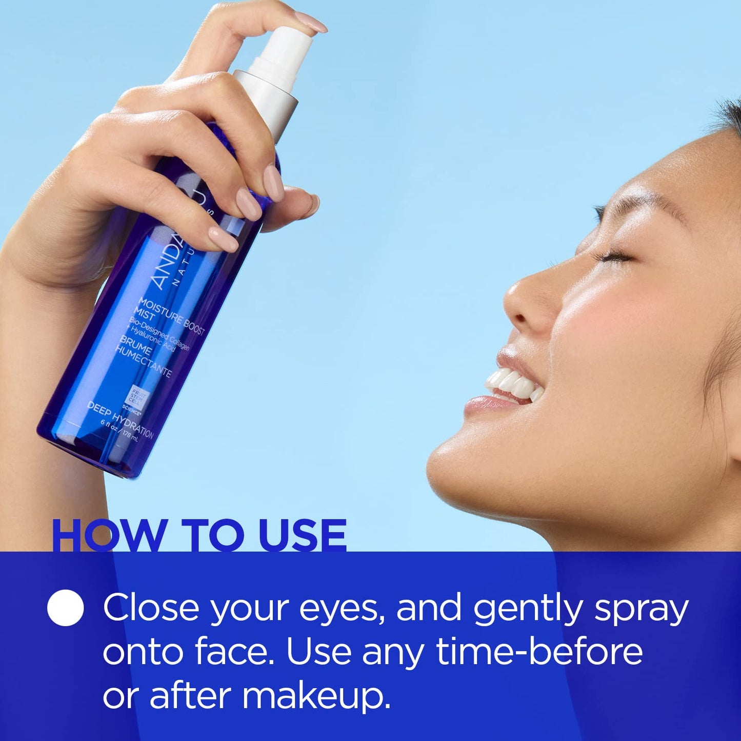 Andalou Naturals Face Mist, Moisture Boost Facial Spray with Hyaluronic Acid & Collagen, Hydrating & Moisturizing Skin Care for Dry and Dehydrated Beauty & Personal Care Andalou Naturals