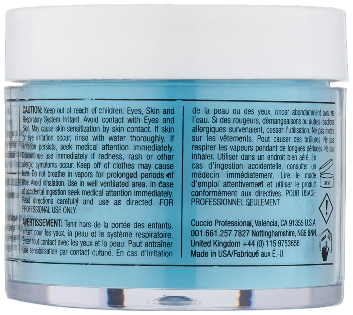Cuccio Colour Powder Nail Polish, Caribbean Sky Blue, 2 Ounce