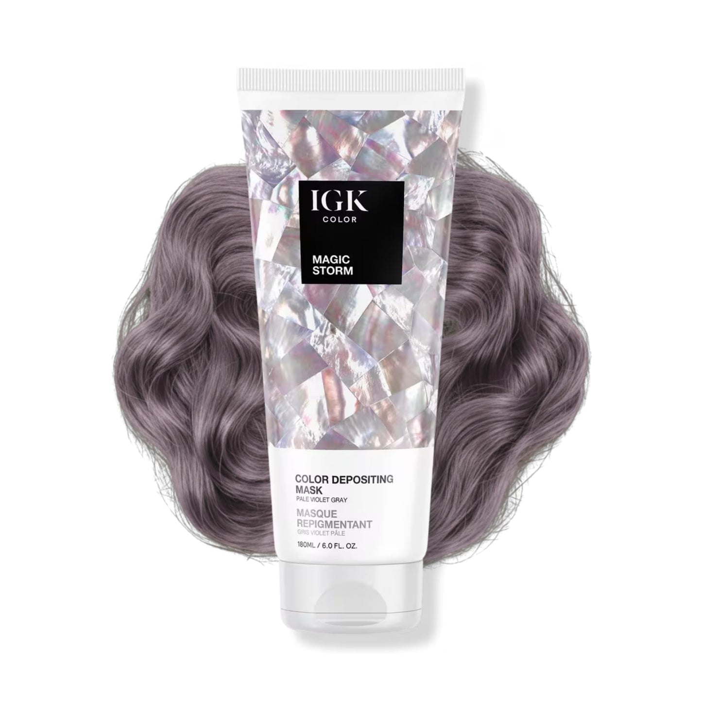 IGK Magic Storm | Pale Violet Gray Hair Gloss + Color Depositing Mask | Boost Shine, Enhance Cool Tones, Refresh Color | Semi Permanent Conditioning Beauty & Personal Care IGK
