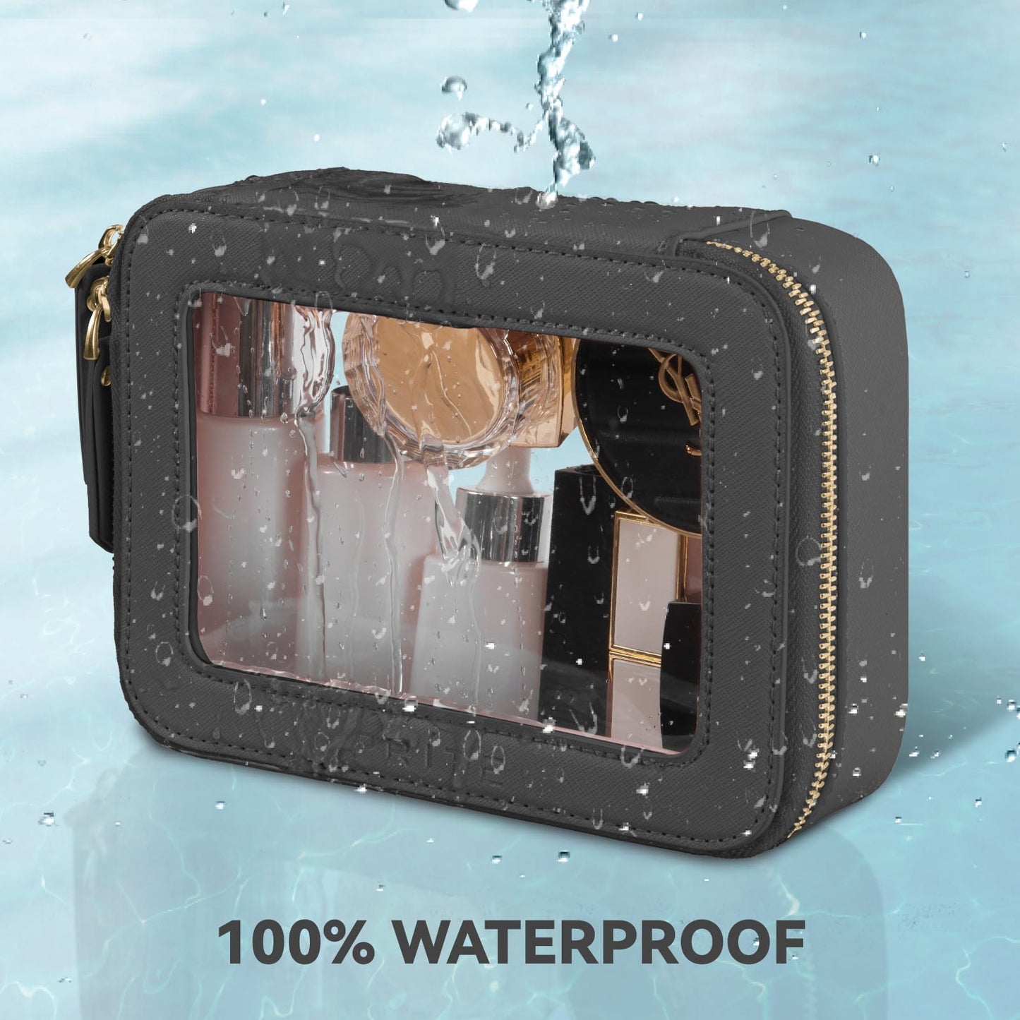 Prite Clear Makeup Bag Travel Cosmetic Organizer Toiletry Case for Women Beauty and Personal Care Prite