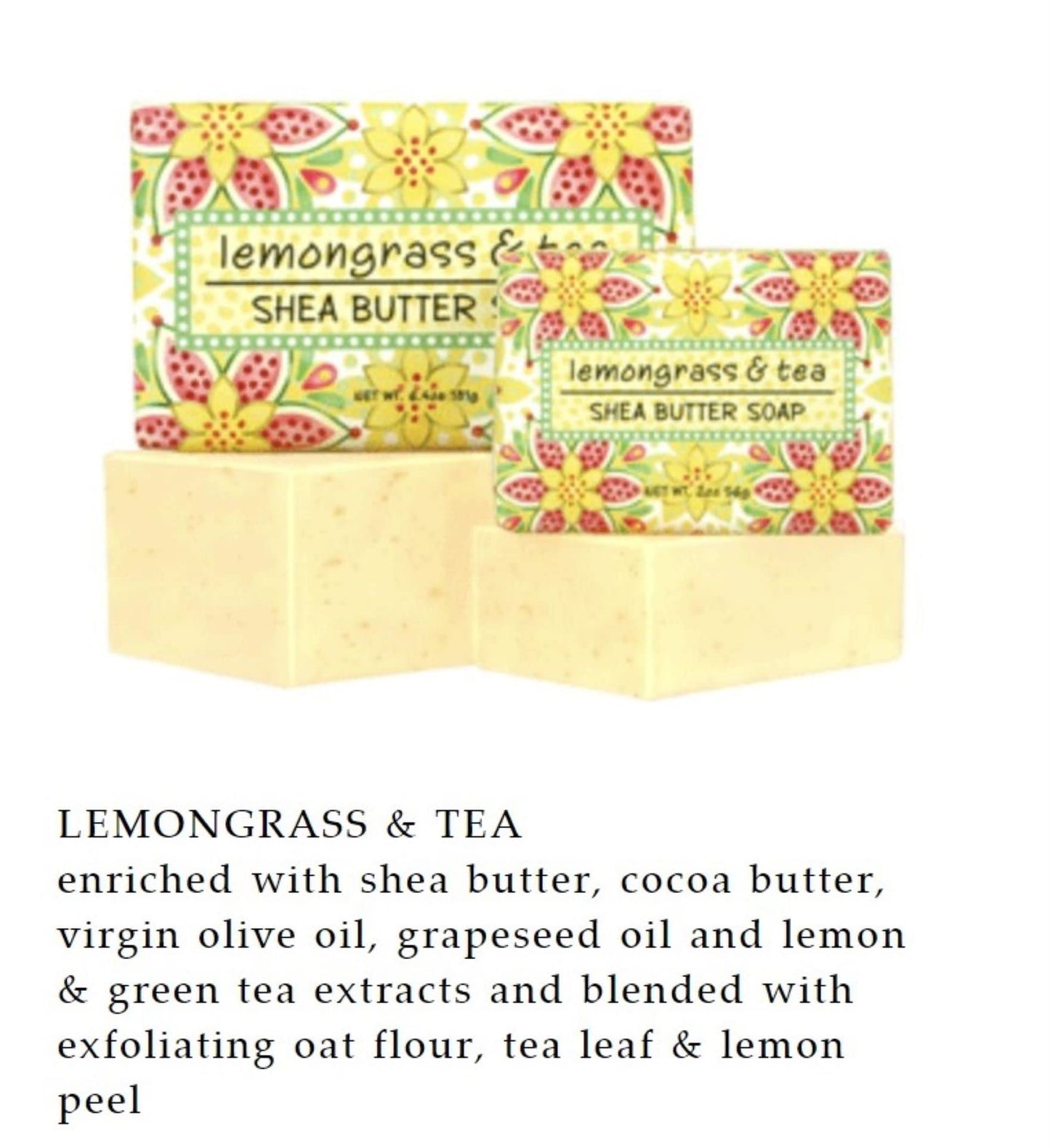 Greenwich Bay Trading Co, Lemongrass and Tea Shea Butter Soap, Set of 3 Bars, 6.4 Ounces Each Beauty & Personal Care Greenwich Bay Trading Company