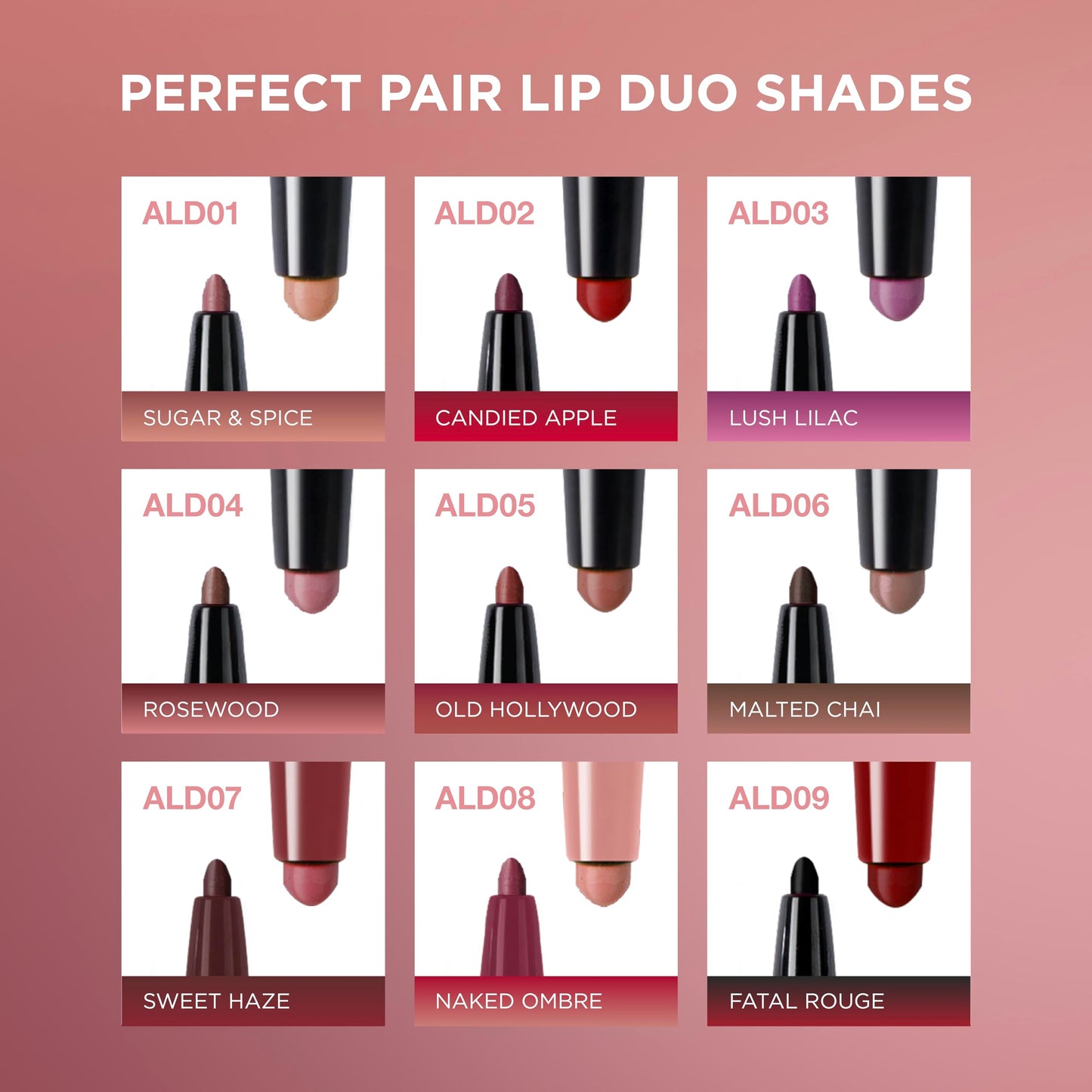 Absolute New York ALD05 Perfect Pair Lip Duo, Fuller and Poutier Lips, Deeper Shade For Lip Contouring, Satin Lipstick and Lip Liner Beauty & Personal Care Absolute New York