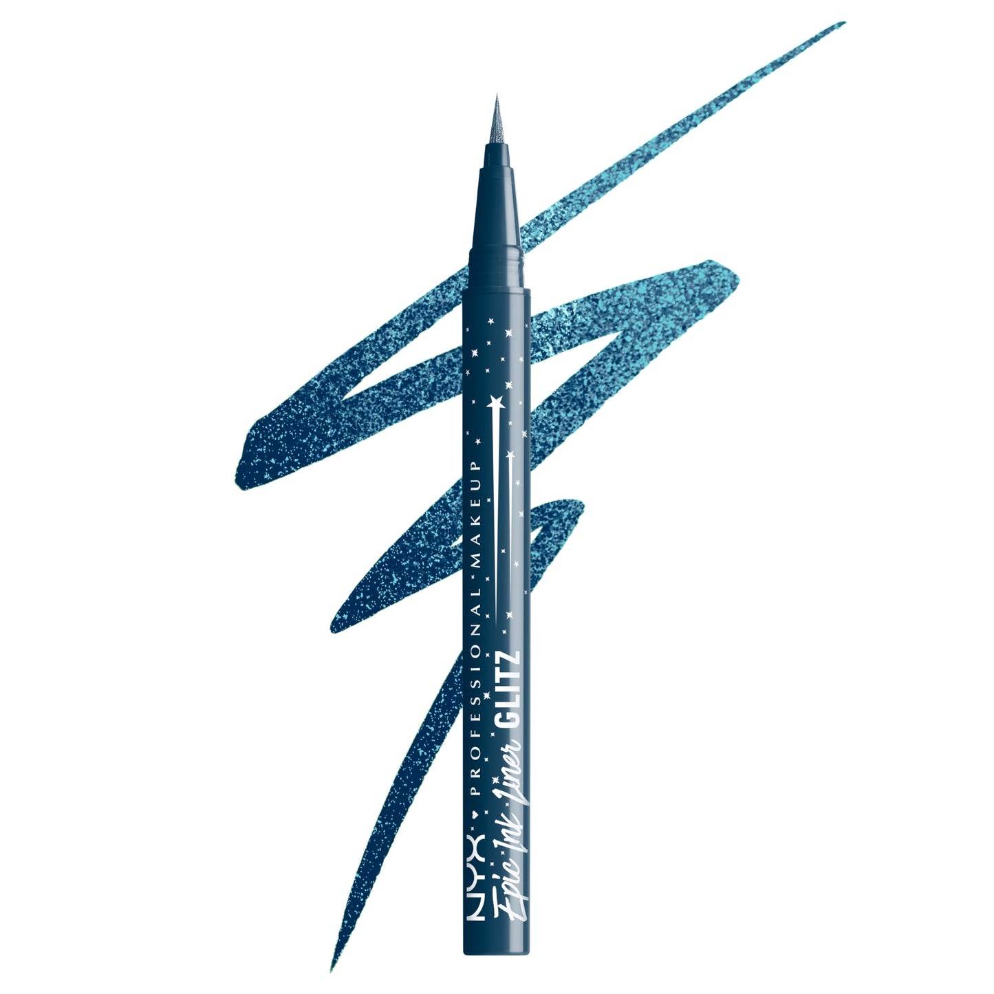NYX PROFESSIONAL MAKEUP Epic Ink Glitz Liner, Waterproof Metallic Liquid Eyeliner with Vegan Formula - Denim Dazzle (Shimmer Deep Navy) Beauty & Personal Care NYX PROFESSIONAL MAKEUP