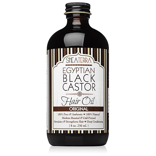 Shea Terra Organics 100 Percent Pure Egyptian Black Castor Extra Virgin Oil | All-Natural Strengthening and Conditioning Hair Oil for Healthy Hair Beauty & Personal Care Shea Terra Organics