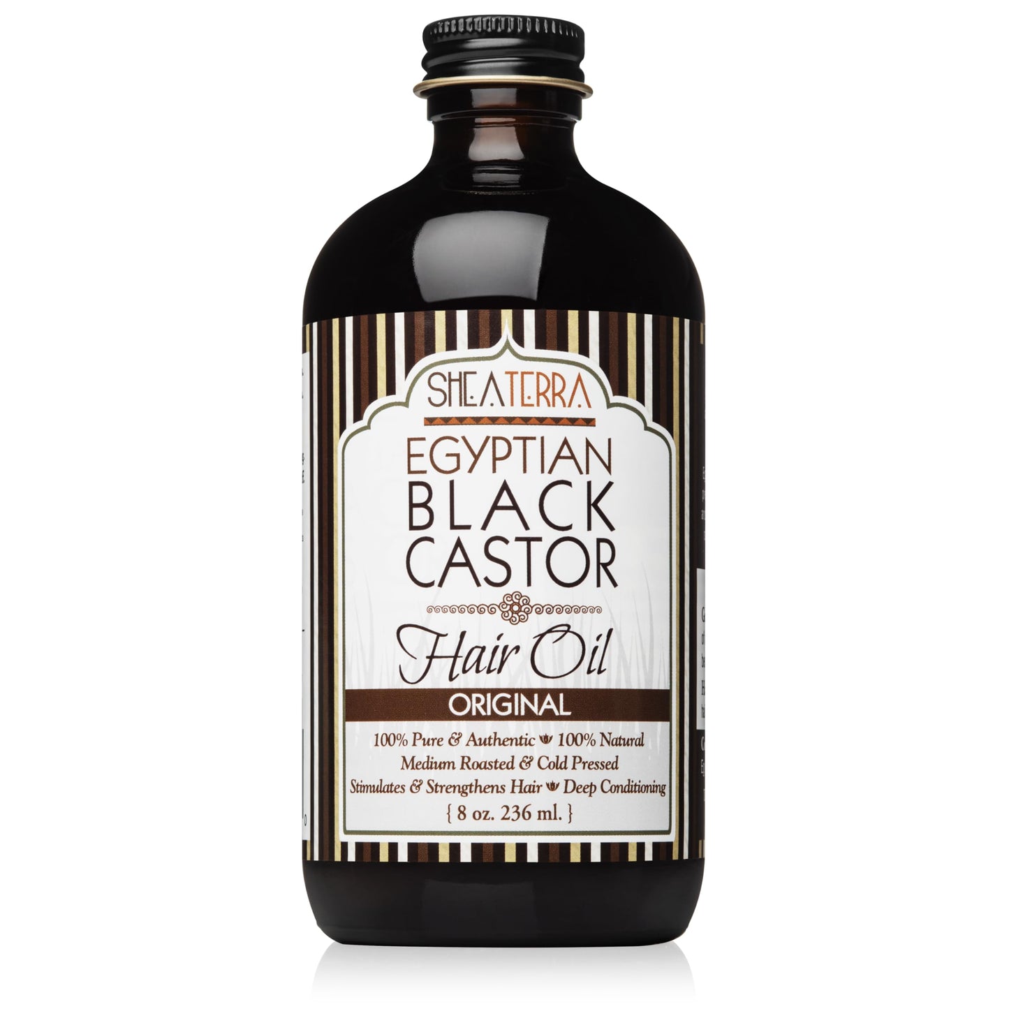 Shea Terra Organics 100 Percent Pure Egyptian Black Castor Extra Virgin Oil | All-Natural Strengthening and Conditioning Hair Oil for Healthy Hair Beauty & Personal Care Shea Terra Organics