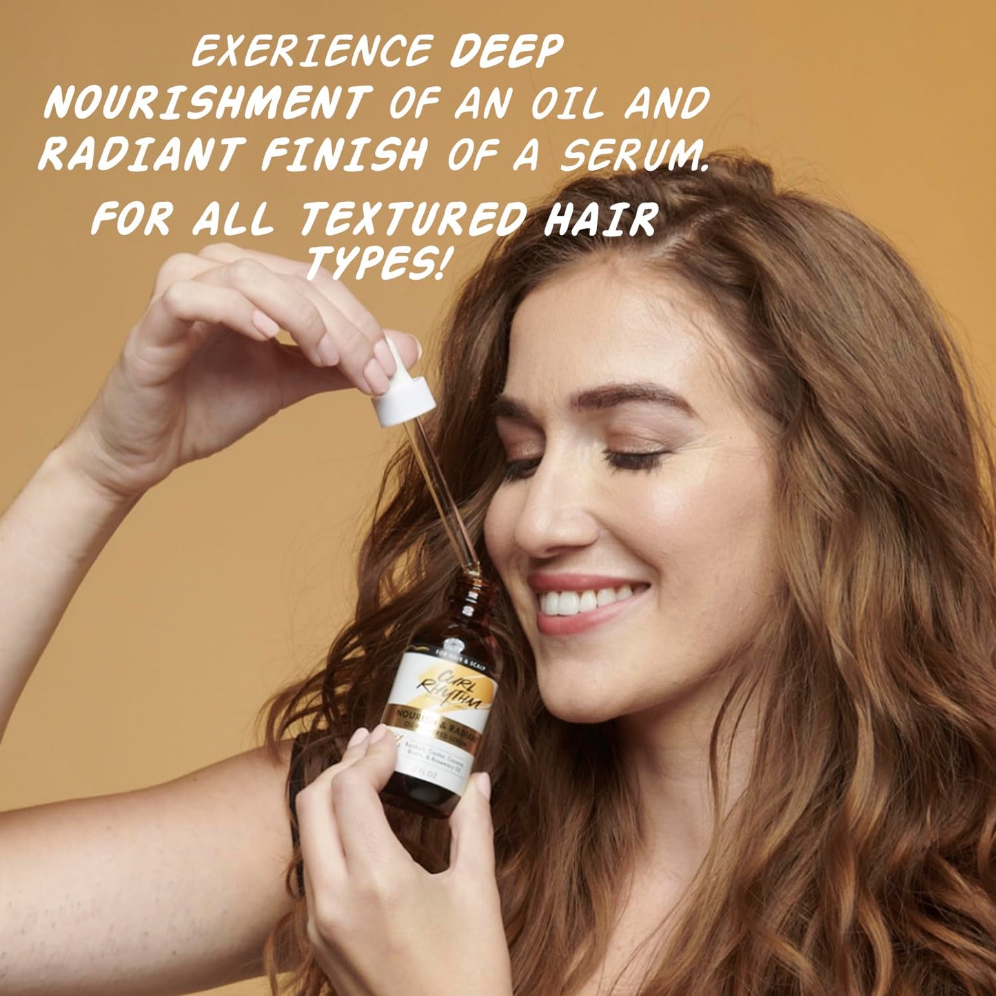 Curl Rhythm Nourish and Radiant Oil-Powered Serum - Nourishing Hair Oil - Non-Greasy Scalp Care - Hair Serum with Biotin for All Hair Types - 2 oz Beauty & Personal Care Curl Rhythm