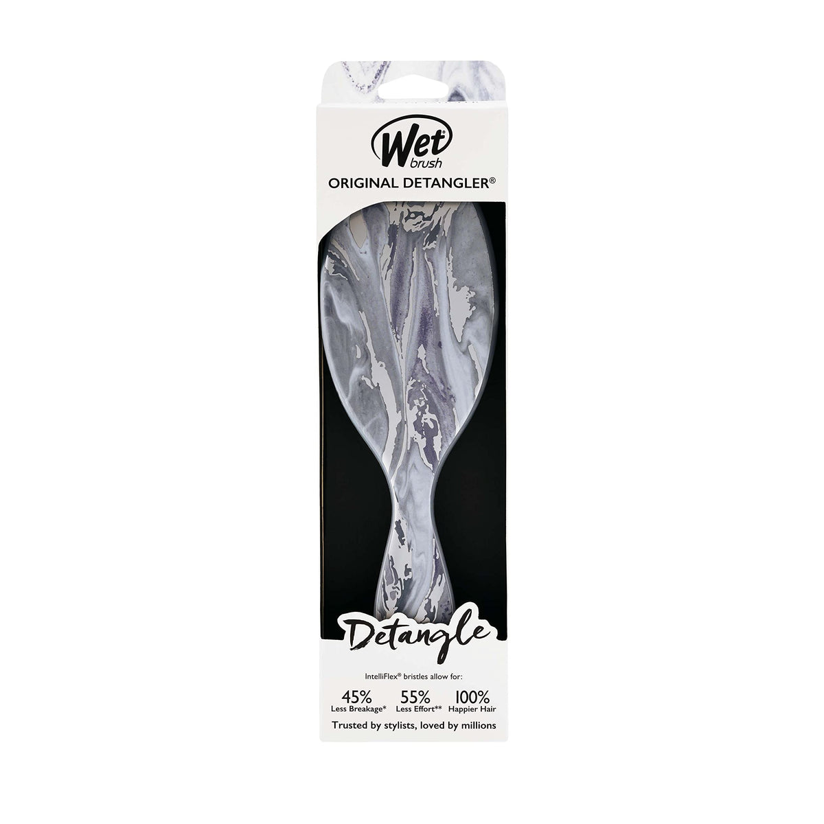 Wet Brush Original Detangler Brush - Metallic Marble, Silver - All Hair Types - Ultra-Soft IntelliFlex Bristles Glide Through Tangles with Ease Beauty & Personal Care Wet Brush