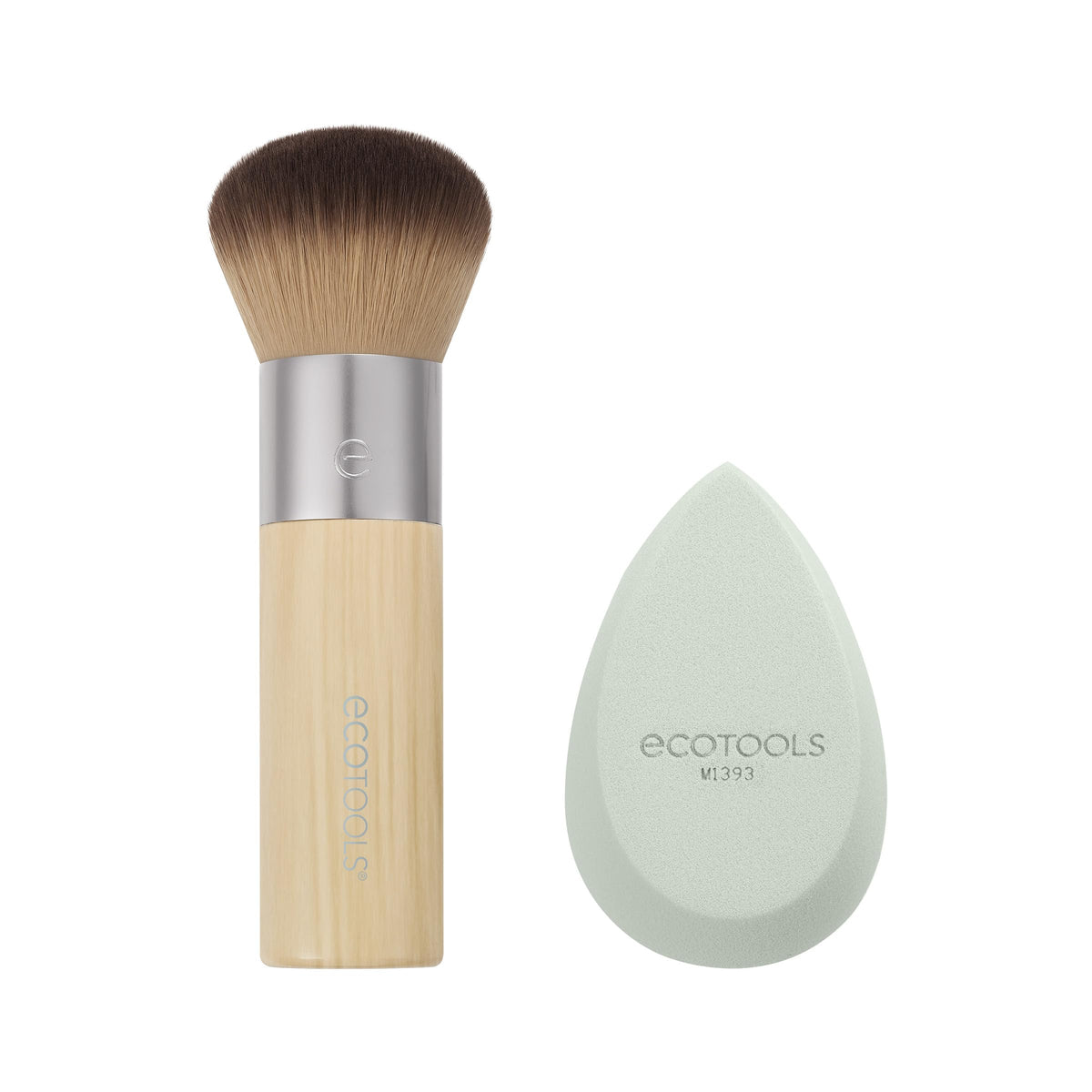 EcoTools Blend + Blur Makeup Brush and Sponge Duo, Foundation Brush