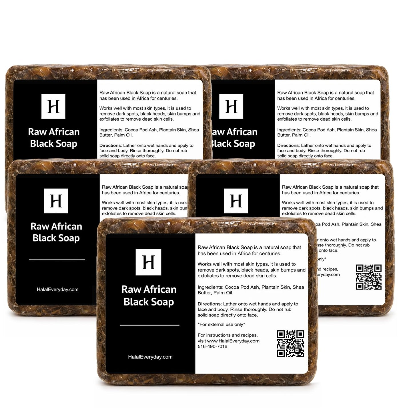 SAAQIN - Raw African Black Soap for All Skin Types, Black Soap Ideal for Acne, Wrinkles, Make-Up Removal, Hair & Body, Natural Glycerin Black African Beauty & Personal Care SAAQIN