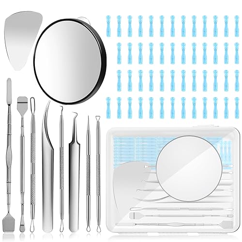 60PCS Dual Heads Blackhead Remover, Pimple Comedone Extractor, Acne Whitehead Blemish Removal Kit, Premium Stainless Steel Pimple Popper Tool kit Beauty & Personal Care USCOLOR
