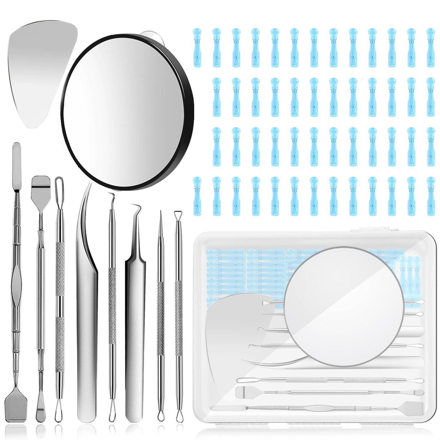 60PCS Dual Heads Blackhead Remover, Pimple Comedone Extractor, Acne Whitehead Blemish Removal Kit, Premium Stainless Steel Pimple Popper Tool kit Beauty & Personal Care USCOLOR
