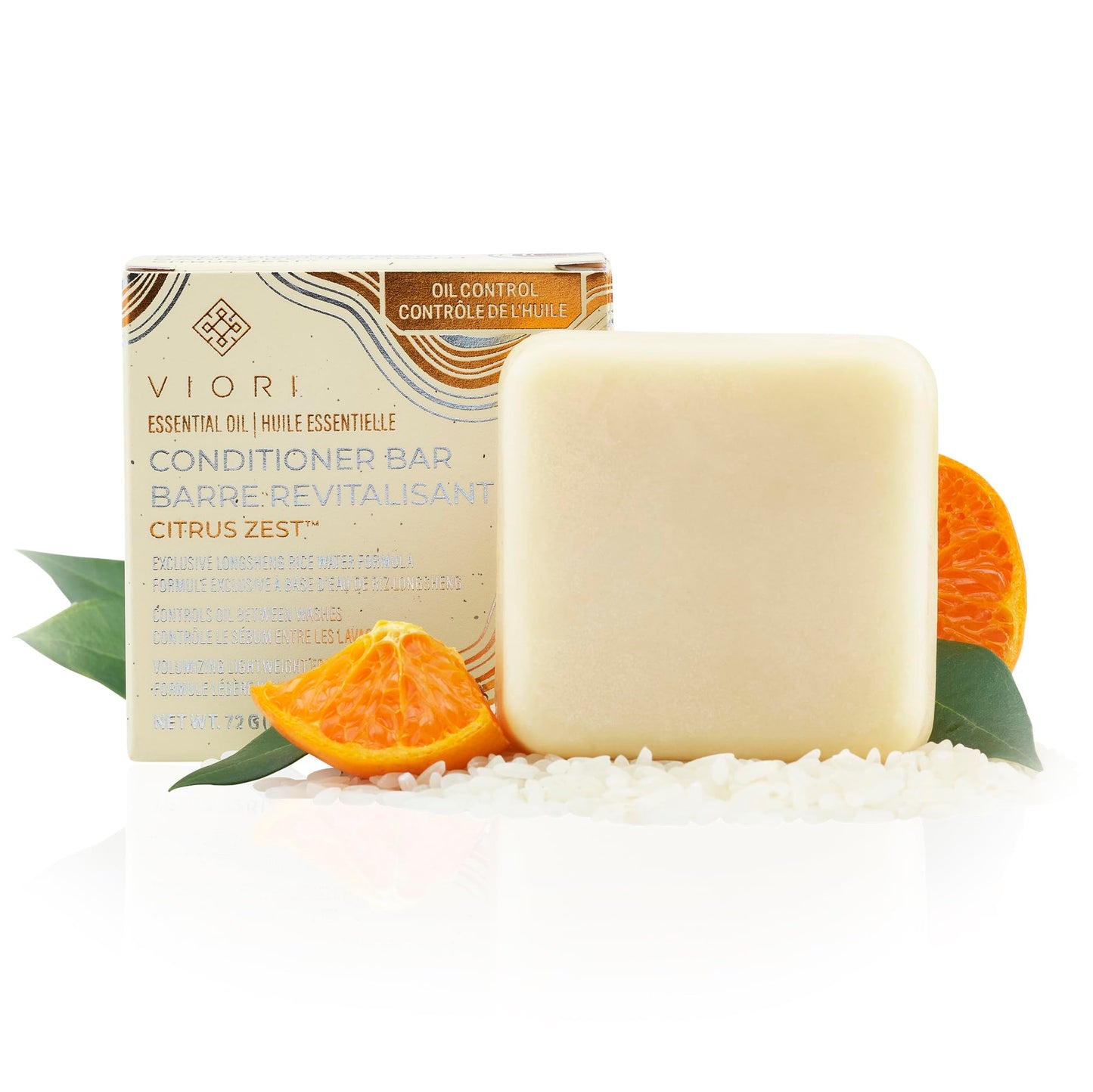 Viori Citrus Zest Essential Oil Conditioner Bar Made with Rice Water - Handcrafted All Natural Organic Conditioner Beauty & Personal Care Viori