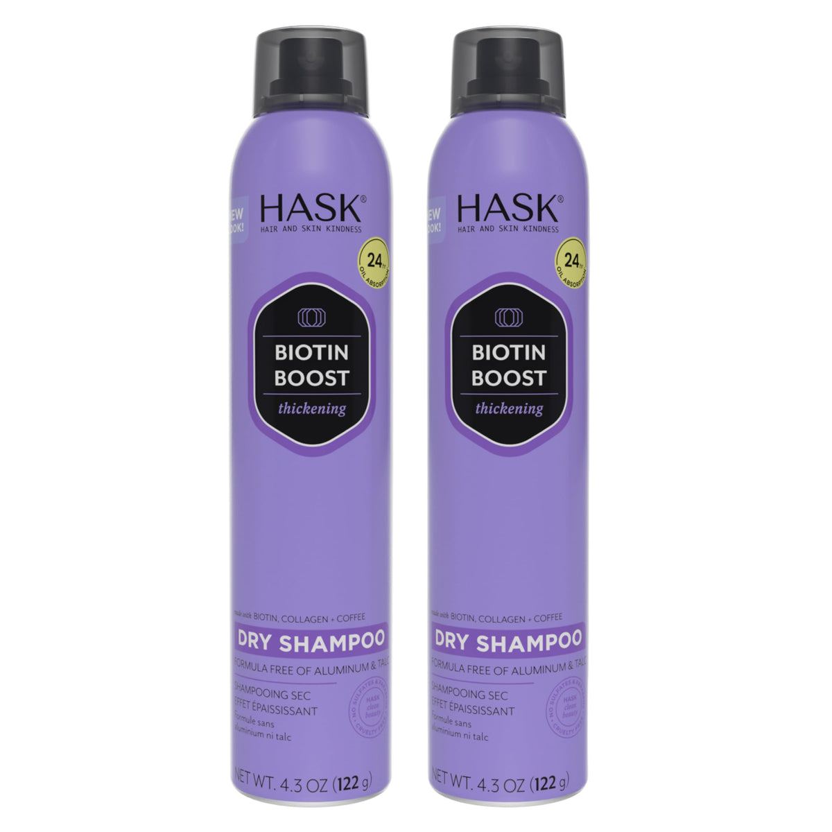 HASK Thicken Biotin Dry Shampoo, 4.3 oz (Pack of 2)