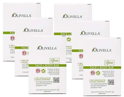 Olivella Soap Bar 5.29 Ounce Face & Body (156ml) (6 Pack) Beauty & Personal Care Olivella