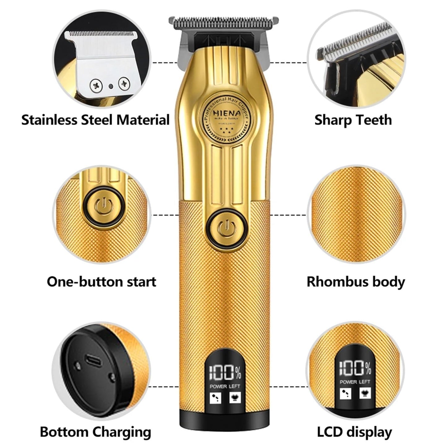 QDKVTNDJZ Hair Clippers for Men, Professional Barber Machines Electric Trimmer Precision Steel Blade Cutting Machine(Silver Black 601) Beauty and Personal Care QDKVTNDJZ