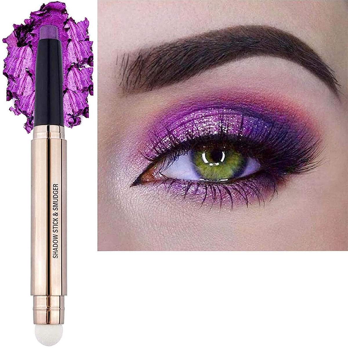 Purple Eyeshadow Stick, Cream Smooth Shimmer Eyeshadow Pencil Makeup, Hypoallergenic Waterproof Long Lasting Eye Shadow Highlighter Stick Create Beauty & Personal Care MAY FOLTREN