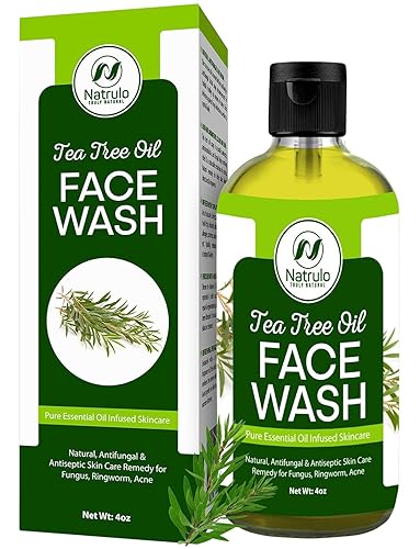Tea Tree Oil Face Wash, 4oz - Tea Tree Soap Natural Skin Cleanser - Pure Essential Oil Infused Skincare Cleansing Face Soap, Made in USA Beauty & Personal Care Natrulo