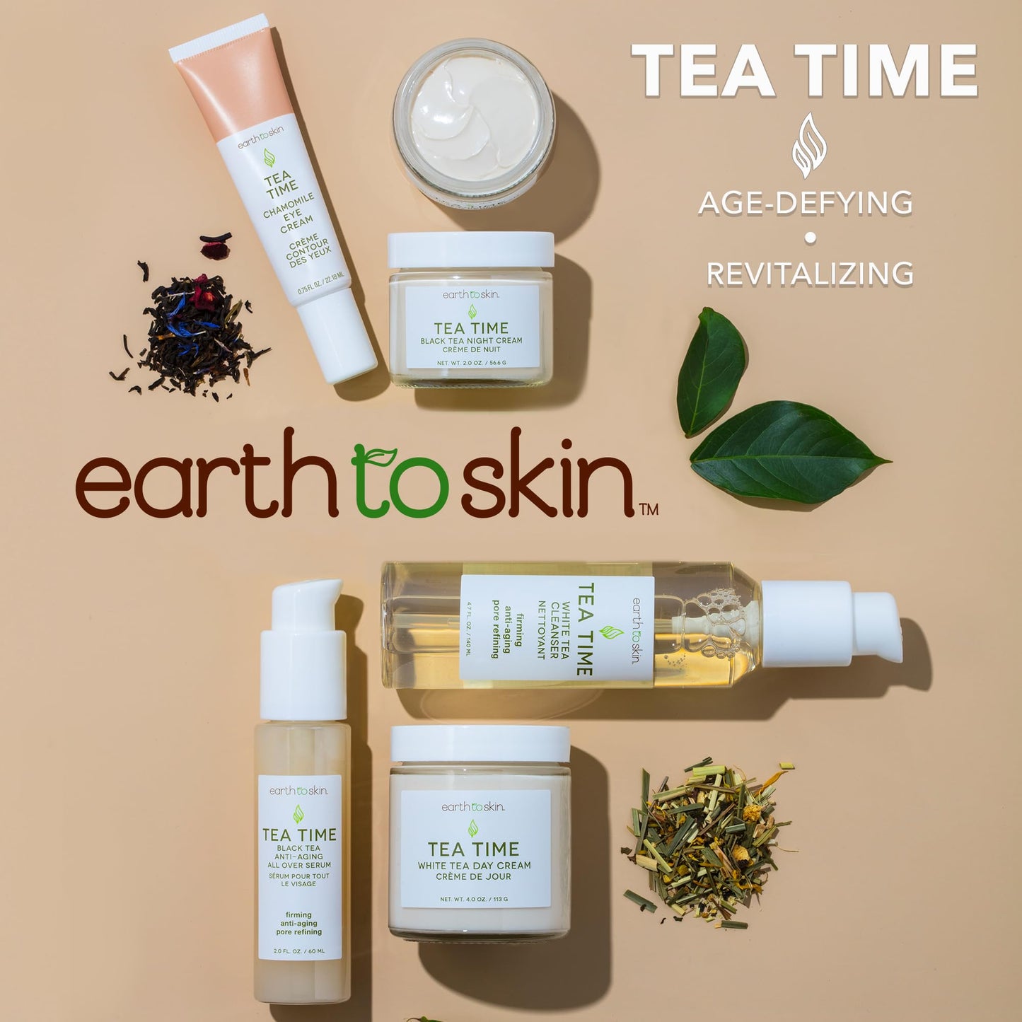 Earth To Skin Tea Time Chamomile Eye Cream - Hydrating & Soothing Eye Treatment with Vitamin E, Vitamin C & Jojoba Oil - 0.75 fl oz Beauty & Personal Care Earth To Skin