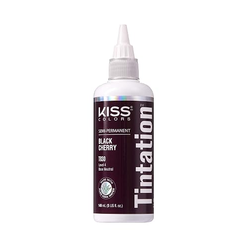 Red by Kiss Tintation Semi-Permanent Hair Color, Aloe Vera Water Based, Argan Oil, Olive Oil, Collagen & Keratin, Long-Lasting Color Dye (Black Beauty & Personal Care Red By Kiss