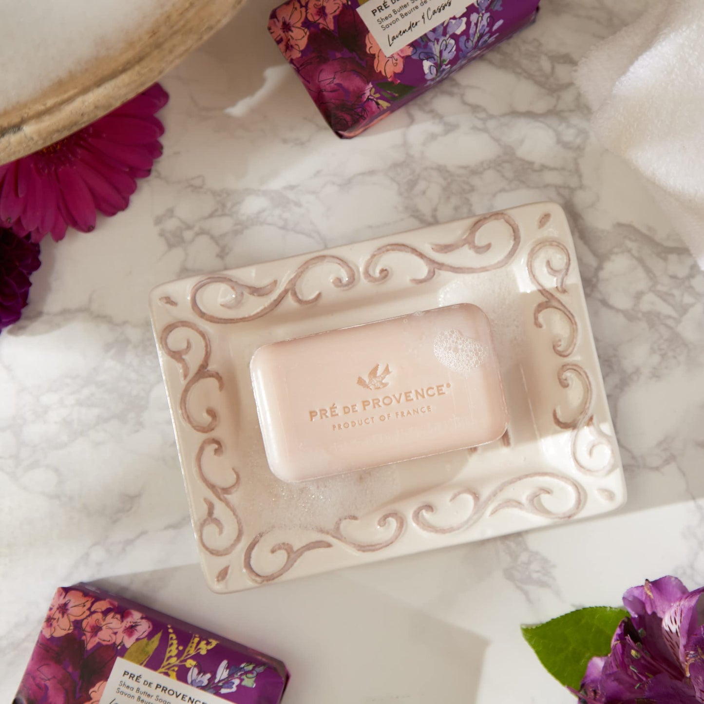 Pre de Provence Wrapped Artisanal Soap Bar, Organic Shea Butter Enriched, Natural French Skincare, Quad Milled for a Rich Smooth Lather, Lavender Beauty & Personal Care Pre de Provence