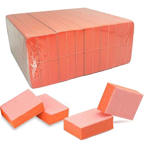 MARYTON Nail Buffer Mini Block Files, 80/100 Grit for Acrylic Nails, 130 Count (Orange) Beauty & Personal Care MARYTON