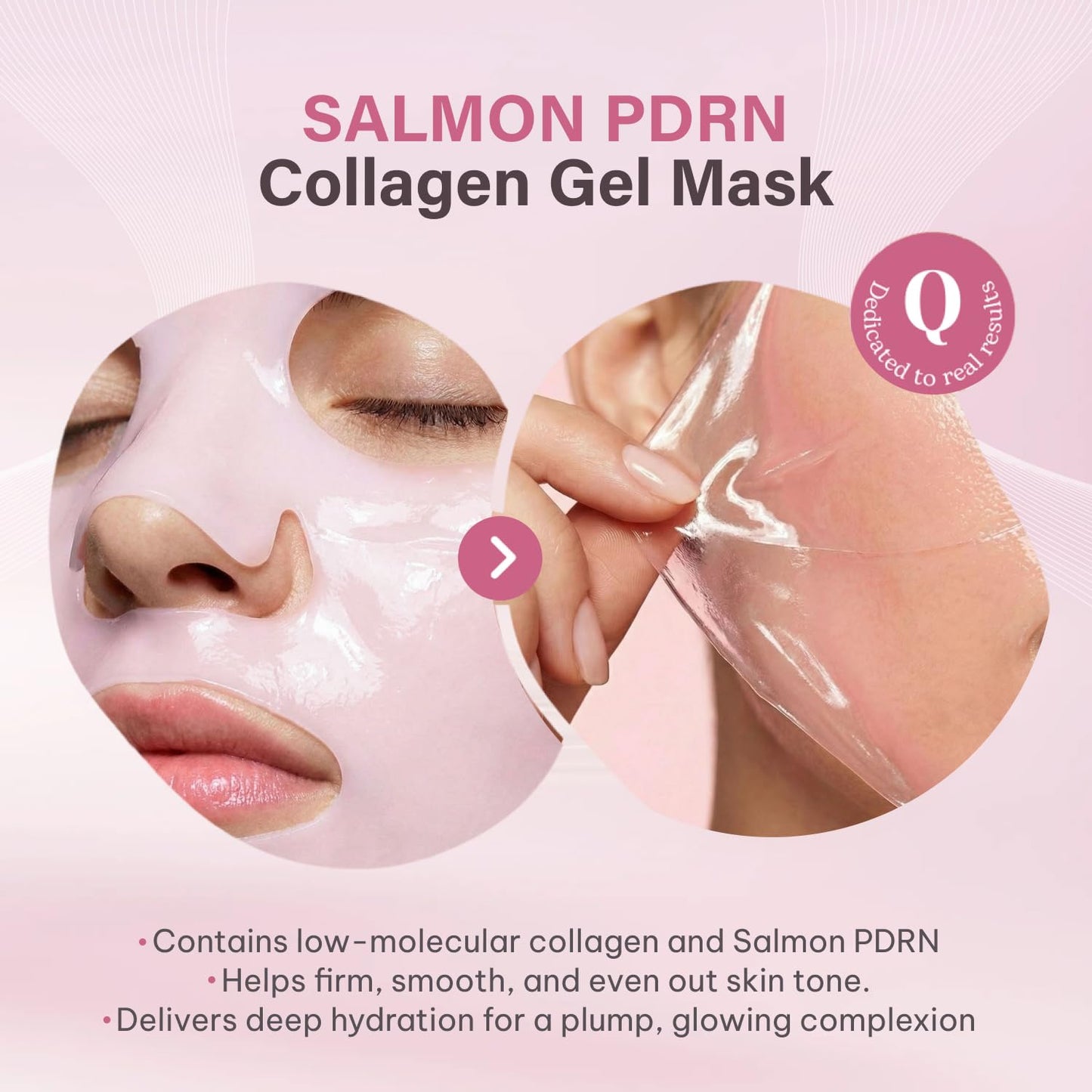 Quasi Salmon PDRN Collagen Mask - Korean Skin care Gel Face Mask for Hydration, Firming & Smoothing Skincare, Collagen Boost & Pore Care - 4 Masks Beauty and Personal Care Quasi