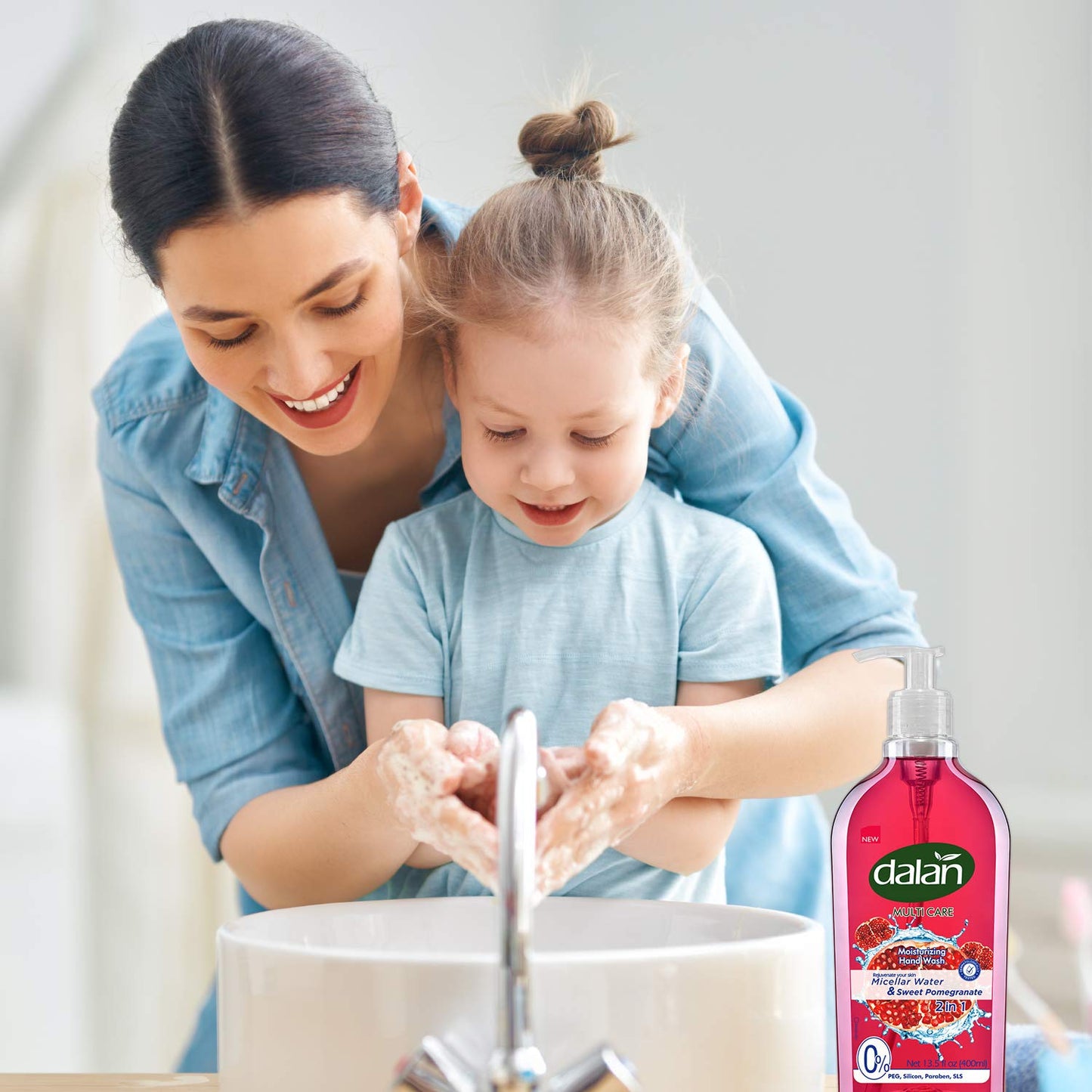 Dalan Sweet Pomegranate Multicare Ultra Moisturizing Liquid Hand Soap for Normal and Dry Hands Fresh Clean and Soft Feeling (13.5 Fl Oz / 400 mL (Pack Beauty & Personal Care Dalan