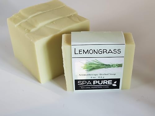 Spa Pure Aromatherapy Luxury Soap, made with plant based ingredients, essential oils, all natural vegan, 4.5 oz each (Lemongrass) Beauty & Personal Care Spa Pure