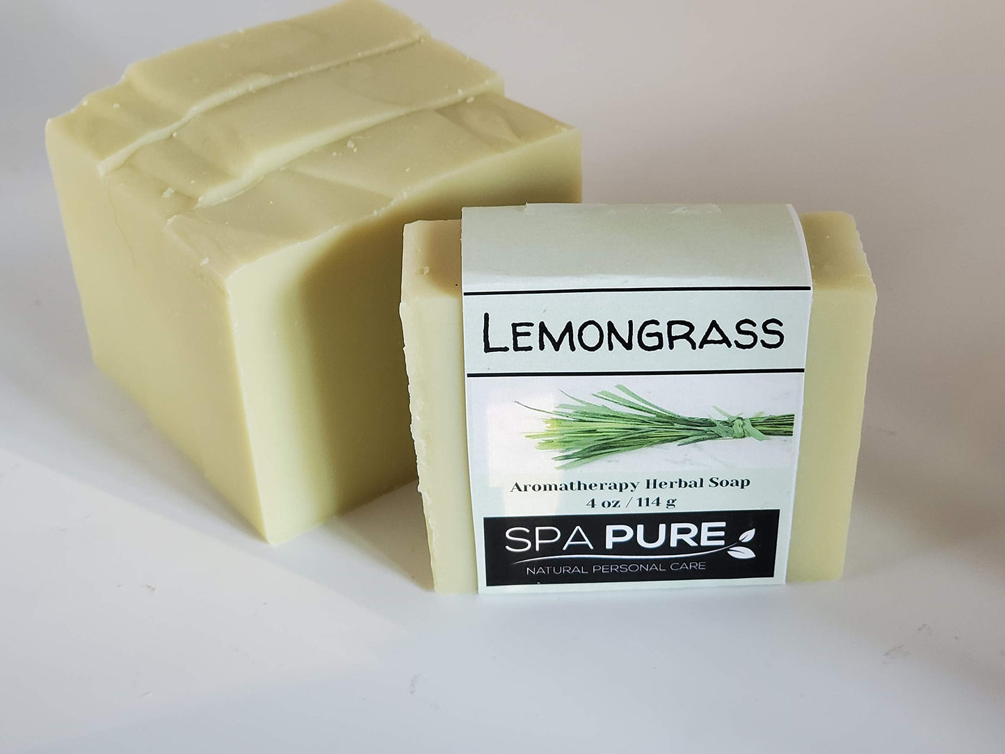 Spa Pure Aromatherapy Luxury Soap, made with plant based ingredients, essential oils, all natural vegan, 4.5 oz each (Lemongrass) Beauty & Personal Care Spa Pure