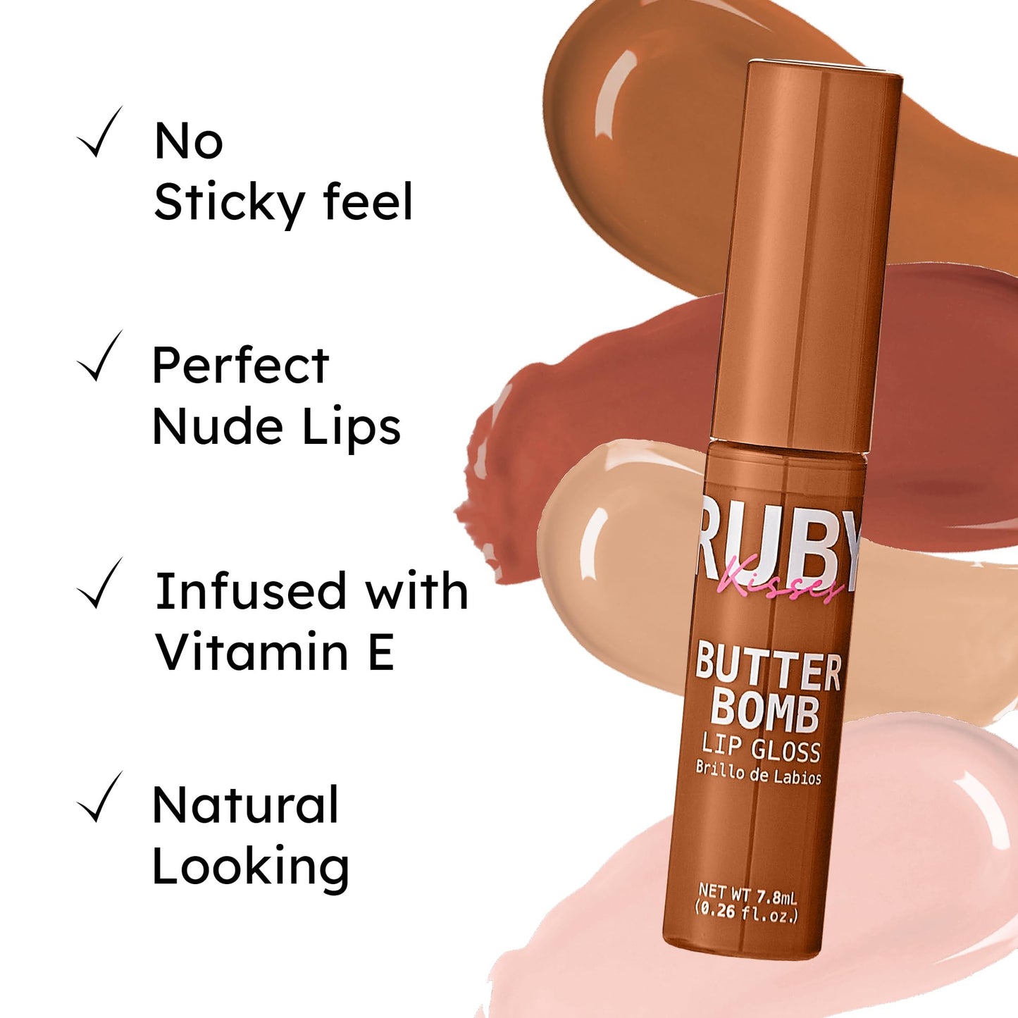 Ruby Kisses Butter Bomb Lip Gloss, High-Shine Non-Sticky Hydrating Plumping Beauty & Personal Care Ruby Kisses