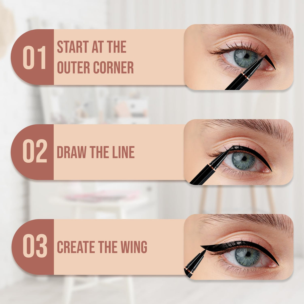 Profusion Cosmetics WING IT Superfine Eye Liner - Makeup with Long Lasting, Cruelty-free and Wonderful Design Eye Liner Beauty & Personal Care Profusion Cosmetics