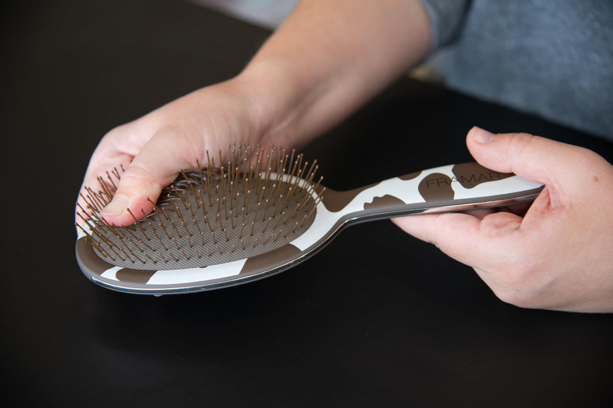 FRAMAR Cow Print Hair Brush Detangler, Detangling Hairbrush For Women, Wet Hair Brush For Girls, Hair Detangler Brush, Wet Hairbrush, Hairbrushes Beauty & Personal Care FRAMAR