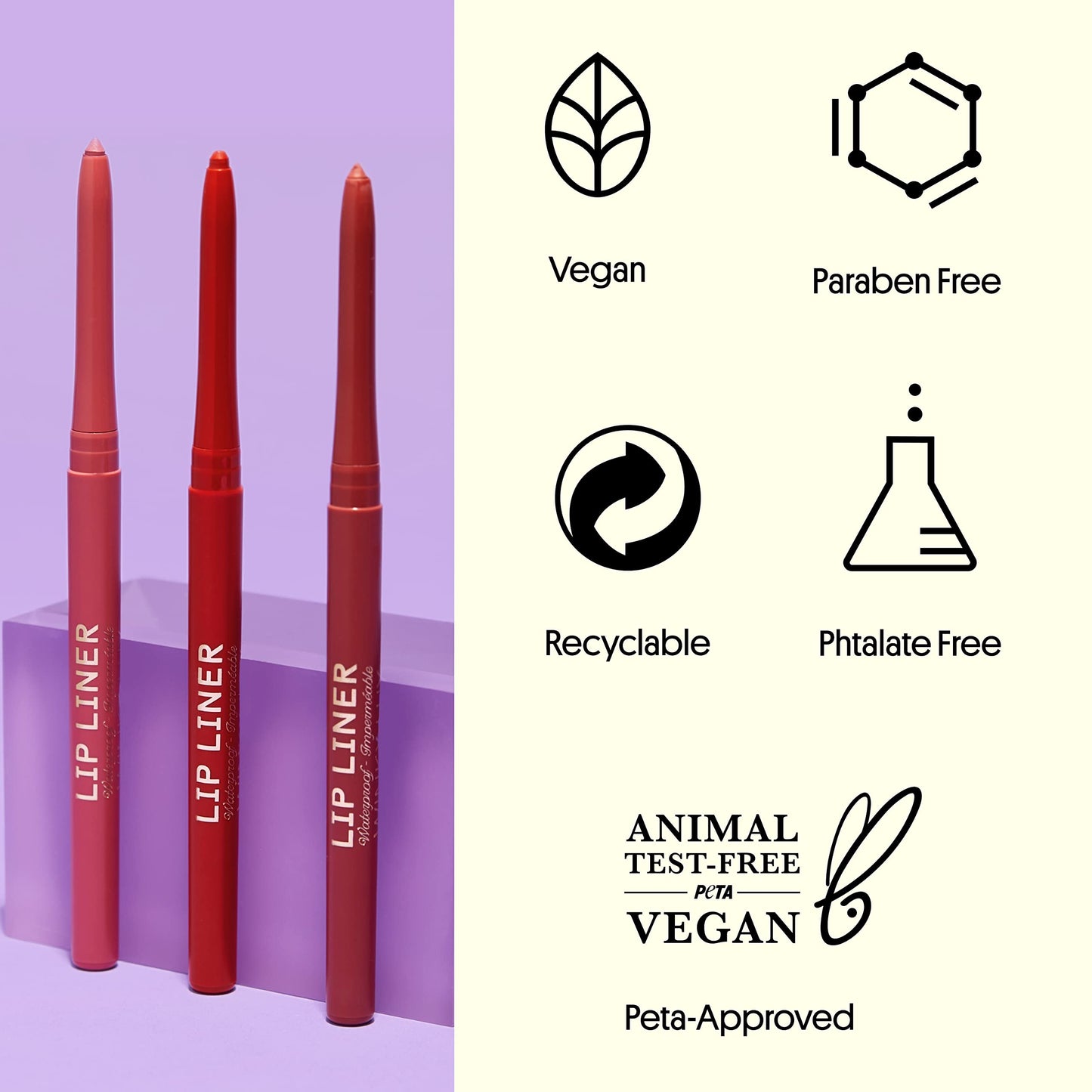 Winky Lux Meow Demi Matte Lip Liner Pencil - Muted Mauve Lipliner, Waterproof Long Lasting Formula, Creamy Retractable Tip For Precision Beauty & Personal Care Winky Lux