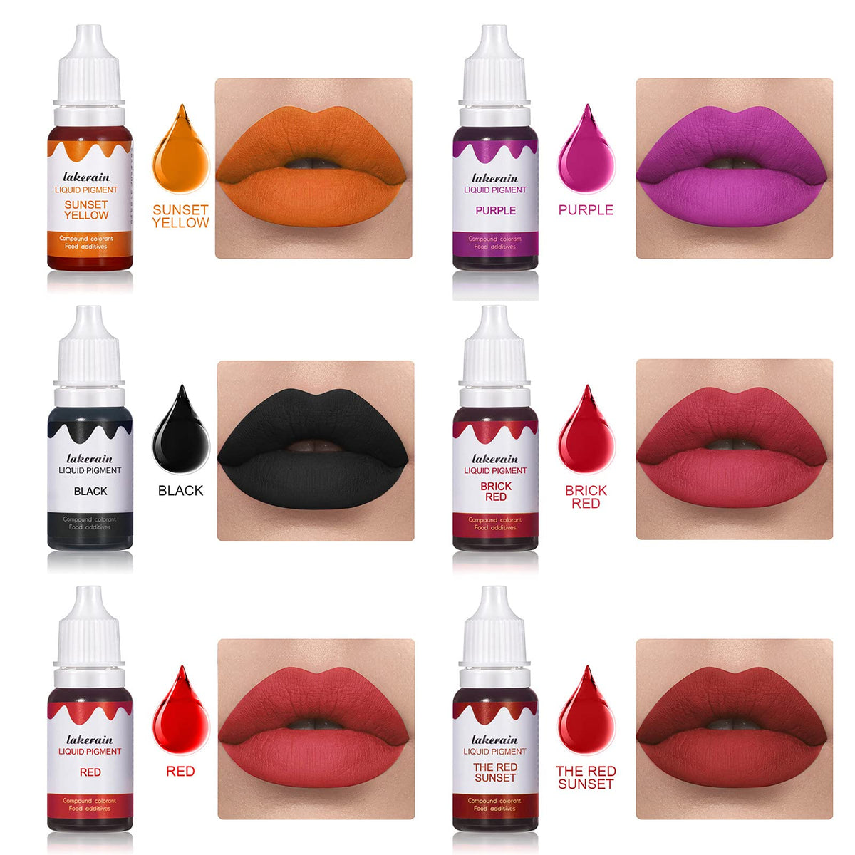BONNIE CHOICE 12 Colors Liquid Lip Gloss Pigment Set, DIY Lipstick Liquid Pigment for Set Making Lip Gloss, DIY Lip Cosmetic Dye, Edible Coloring Pure Beauty & Personal Care BONNIE CHOICE