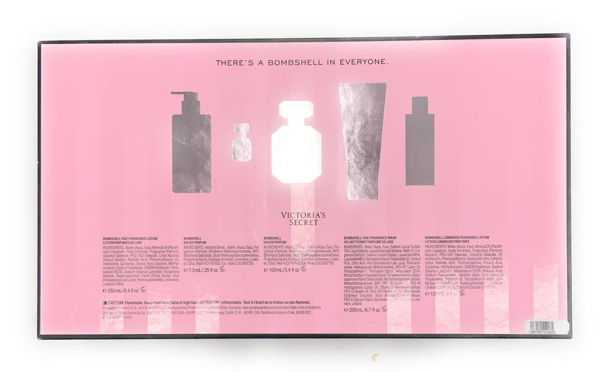 Victoria's Secret Bombshell Gift Set, 3.4 fl oz Eau de Parfum, Travel Size EDP, Lotion, Fragrance Wash, 5 Pieces