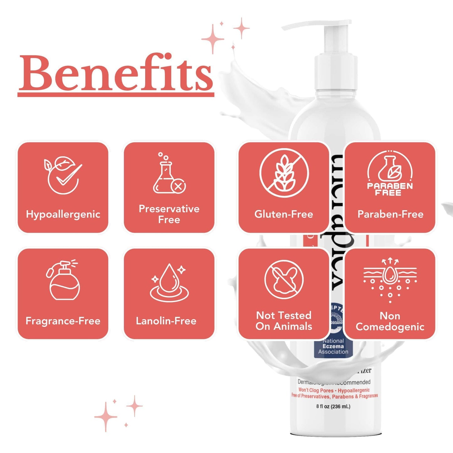 Theraplex Hydro Lotion (8 oz) - No Parabens or Preservatives, Noncomedogenic, and Hypoallergenic, Fragrance-Free, Dermatologist recommended - National Beauty & Personal Care Theraplex