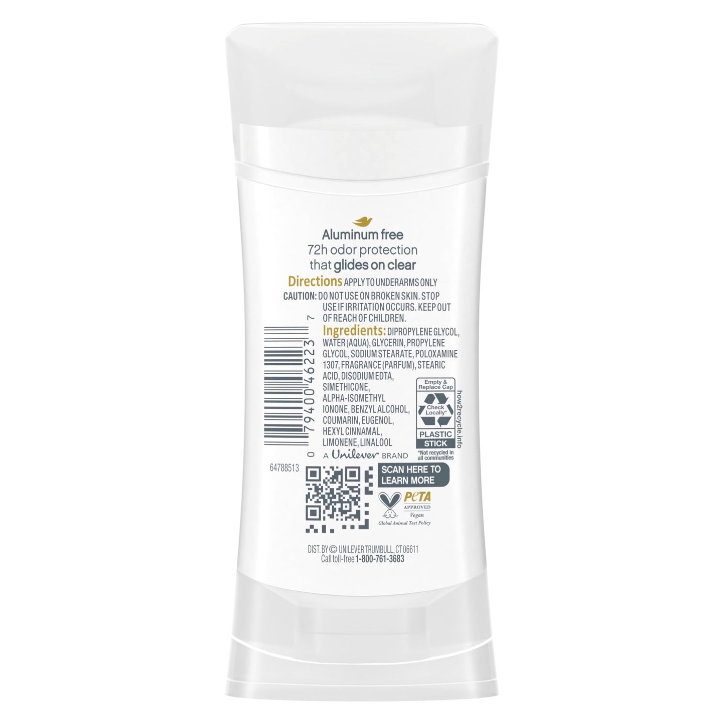 Dove Aluminum Free Deodorant for Women Coconut and Pink Jasmine 72 hour odor protection 2.6 oz Beauty and Personal Care Dove