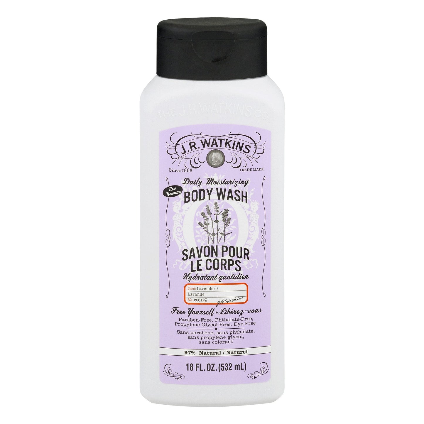 J R Watkins Body Wash, Lavender, 18 fl oz (532 ml) Beauty & Personal Care J.R. Watkins