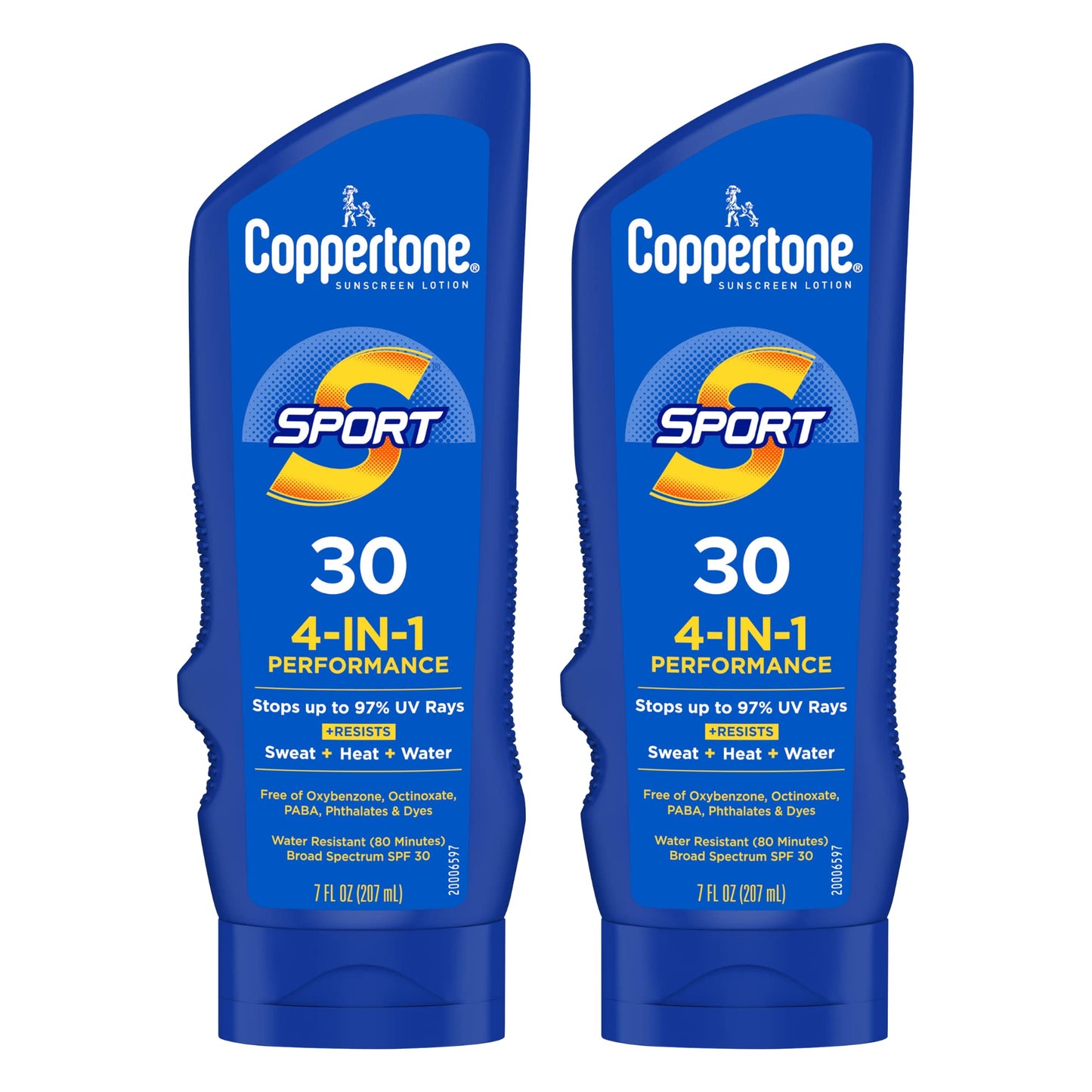 Coppertone Sport Sunscreen Lotion SPF 30, Sweat, Heat and Water Resistant Sunblock, Lightweight, Oxybenzone Free, Sunscreen Twin Pack, 7 Fl Oz Bottle Beauty & Personal Care Coppertone