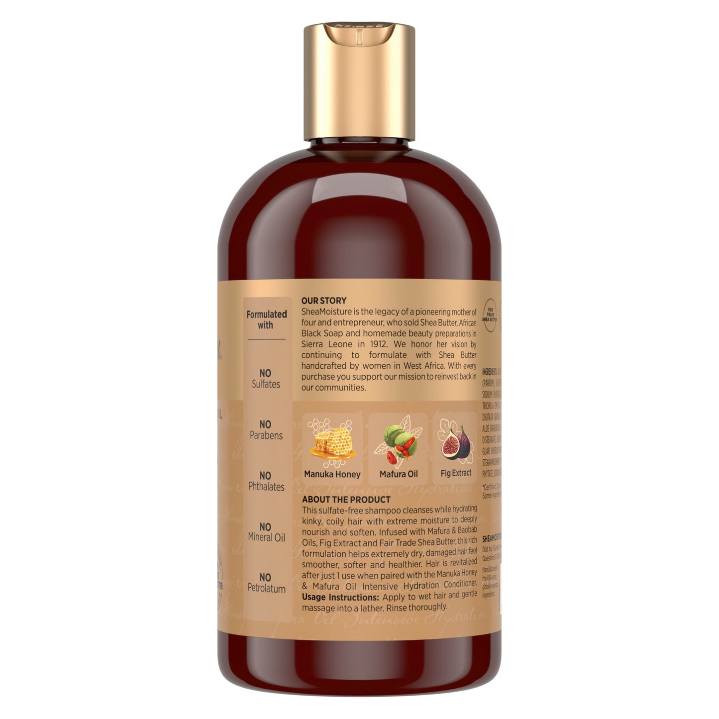 Shea Moisture Intensive Hydration Shampoo Manuka Honey and Mafura Oil for Dry, Damaged Hair Sulfate-Free 13 oz Beauty & Personal Care SheaMoisture