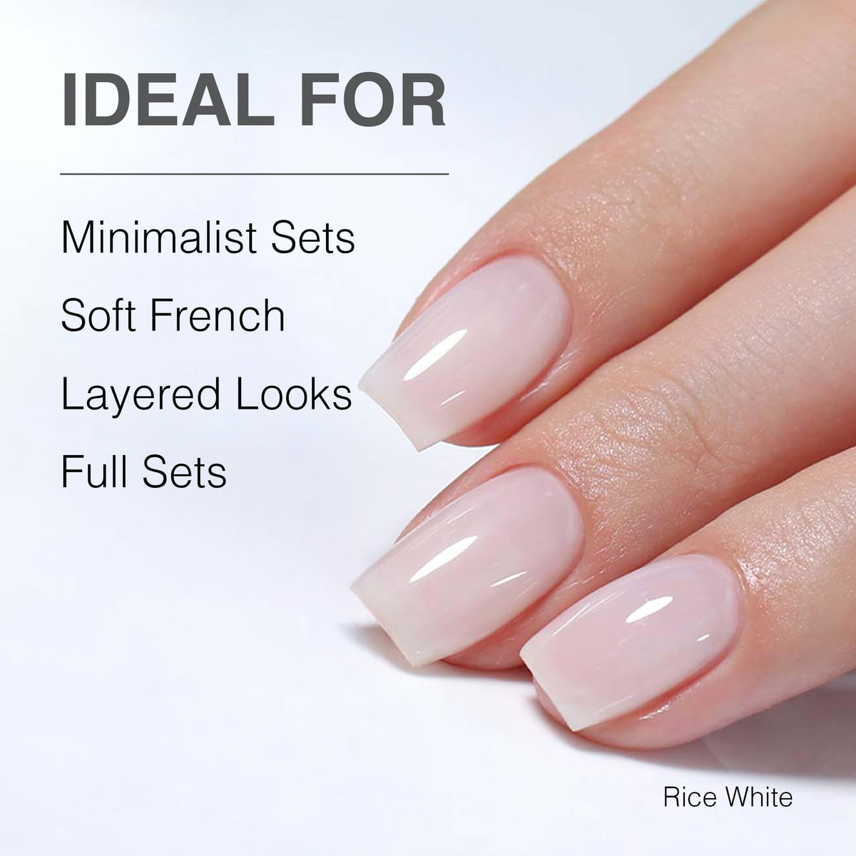 Cre8tion Rice White Soak Off Gel Polish, HEMA-Free & TPO-Free, 0.3 Fl Oz