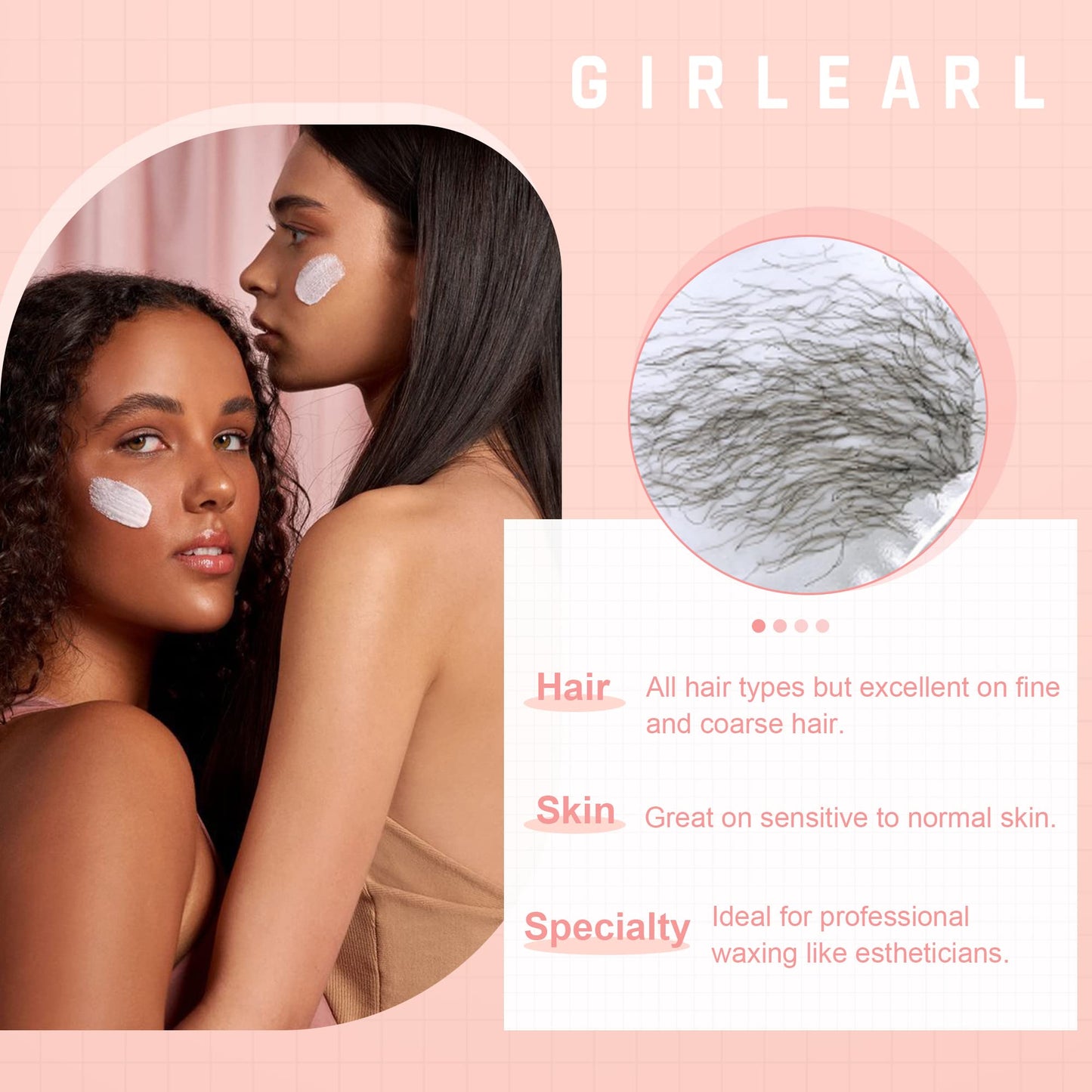 GIRLEARLE 1lb Wax Beads for Hair Removal - Unscented Hard Wax Beads Refill for Professional Full Body Waxing - Ideal for Facial, Brazilian Bikini Beauty and Personal Care GIRLEARLE