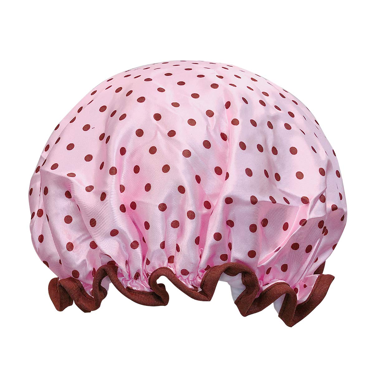 allydrew Reusable Women's Waterproof Shower Caps for Long Hair, Pink Polka Dots Beauty & Personal Care allydrew