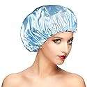 Waterproof Shower Caps, Shower Cap for Women Long Hair, Curly Hair, Short Hair Adjustable Washable Extra Large Bathing Hair Cap for Shower Beauty & Personal Care Fishent