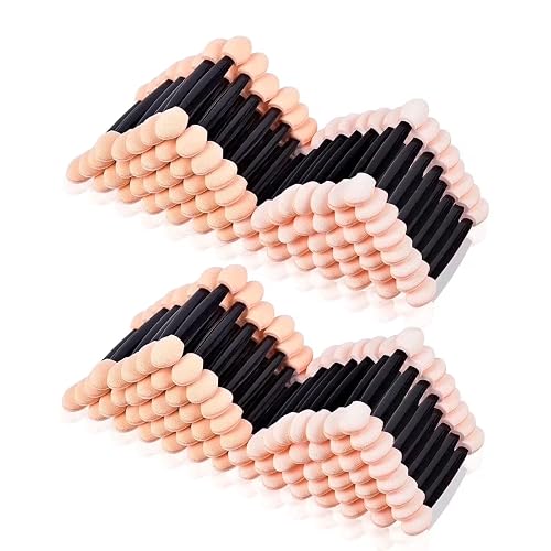200Pcs Sponge Eyeshadow Applicators,Eyeshadow applicators sponge,Double Sided Eyeshadow Brush with Box, Black Makeup Applicators Beauty & Personal Care Peduu