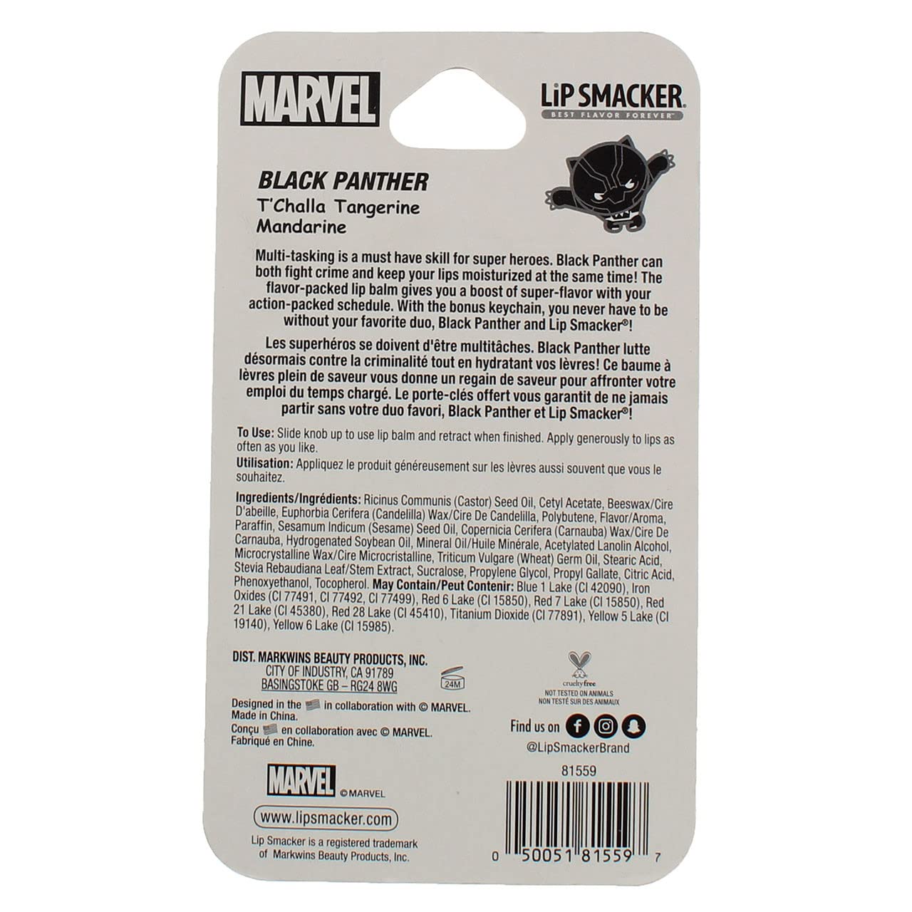 Lip Smacker Black Panther Lip Balm (Pack of 6) Beauty and Personal Care Lip Smacker