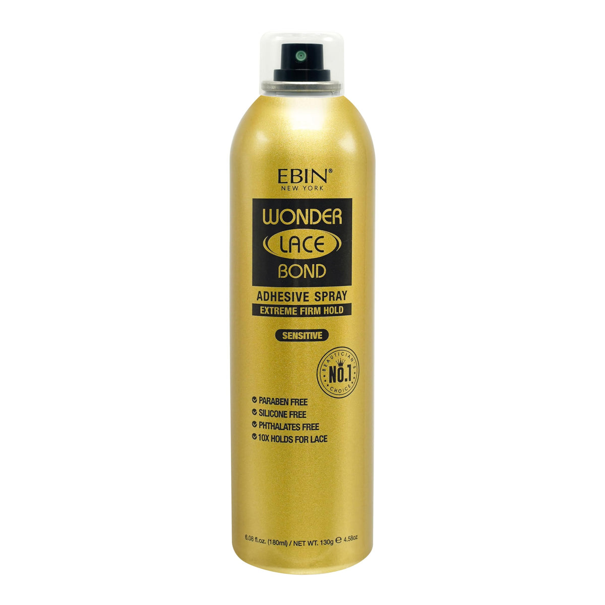 Wonder Lace Bond Adhesive Spray - Sensitive 6.34fl.oz./180ml | Fast Drying, No Residue, Long Lasting Formula with Protecting Edges Lace Front Wig Bond